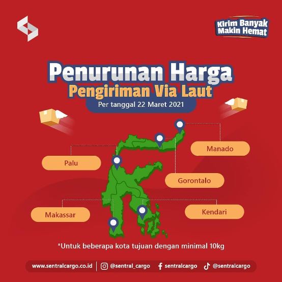 Shipping Rate Reduction for Sea Freight to Sulawesi