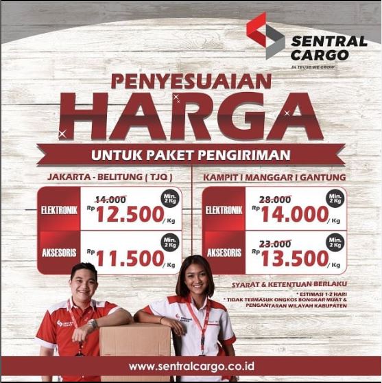 Shipping Rate Adjustment for Sumatra - Bangka Belitung