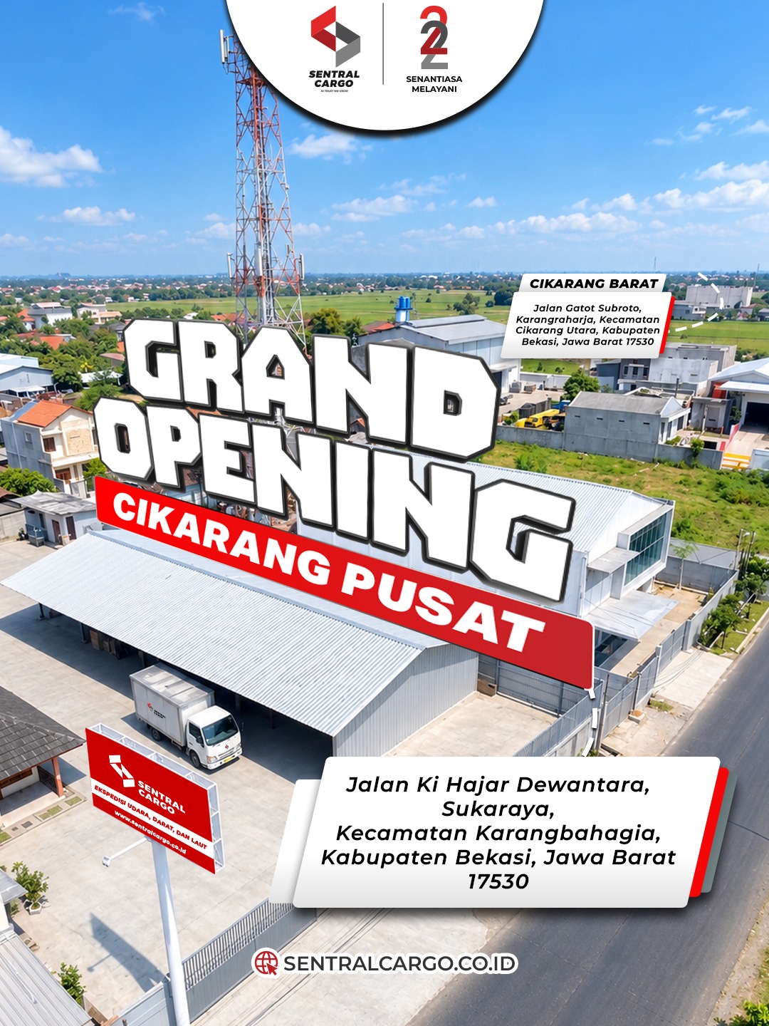 Sentral Cargo Buka HUB Baru di Cikarang | Cargo Termurah & Cek Ongkir Cargo