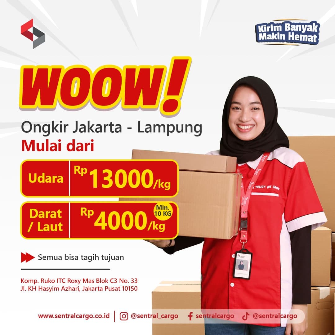 Sentral Cargo Low-Rate Freight Forwarding from Jakarta to Lampung