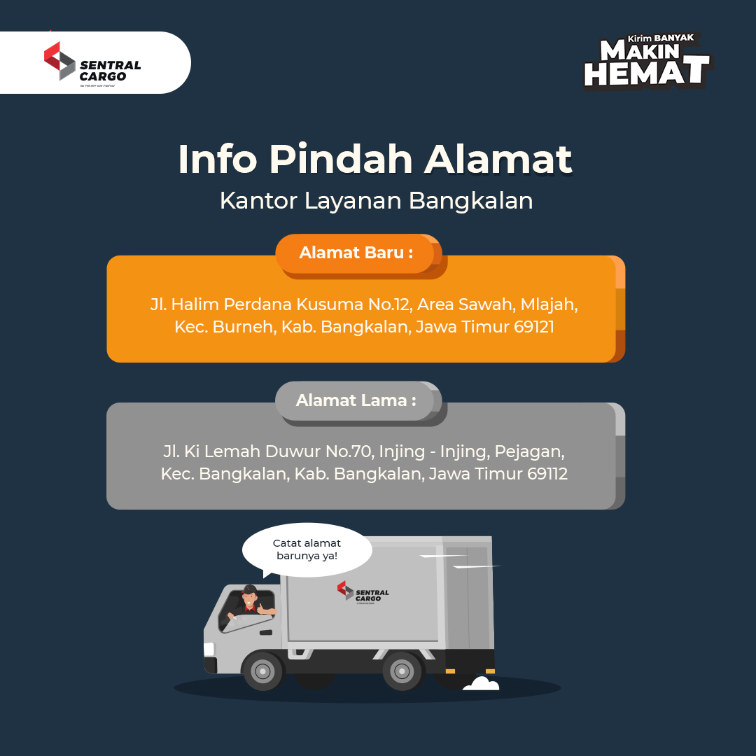 [ANNOUNCEMENT] Sentral Cargo Bangkalan Drop Point Address Relocation