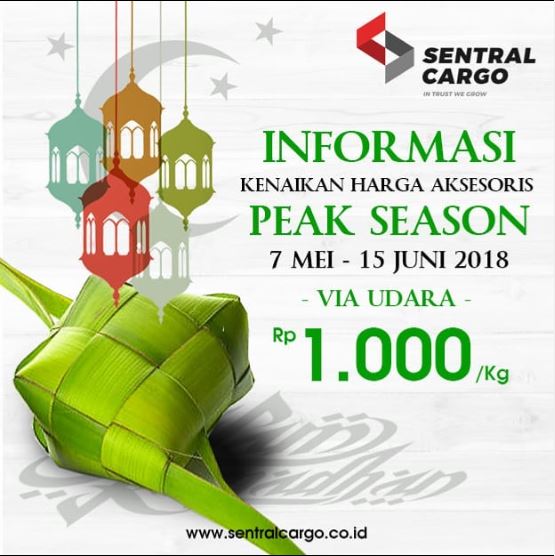 Kenaikan Harga Peak Season 7 Mei - 15 Juni 2018