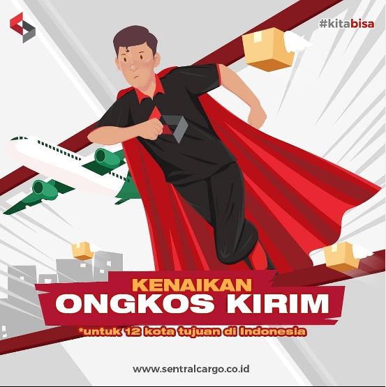 Kenaikan Harga Ongkos Kirim Pengiriman Barang Cargo Udara Untuk Tujuan 12 Kota