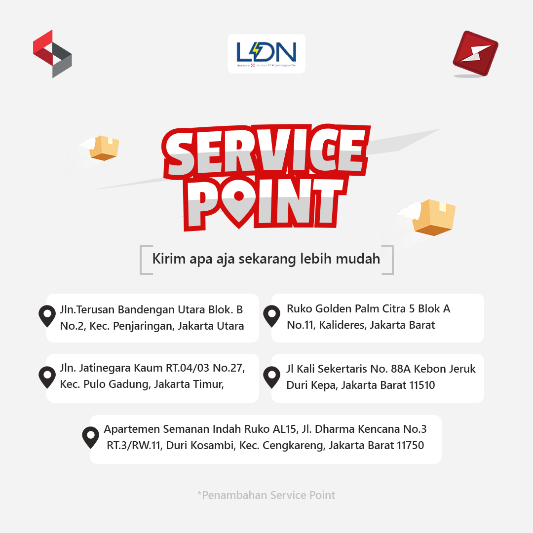 Jaringan Service Point Pengiriman Barang Tahap Ke II Lima Lokasi Di DKI Jakarta