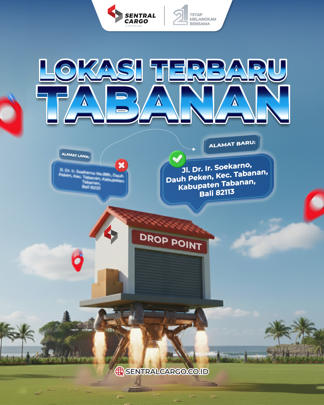 [ANNOUNCEMENT] Relocation of Sentral Cargo Tabanan Drop Point Address