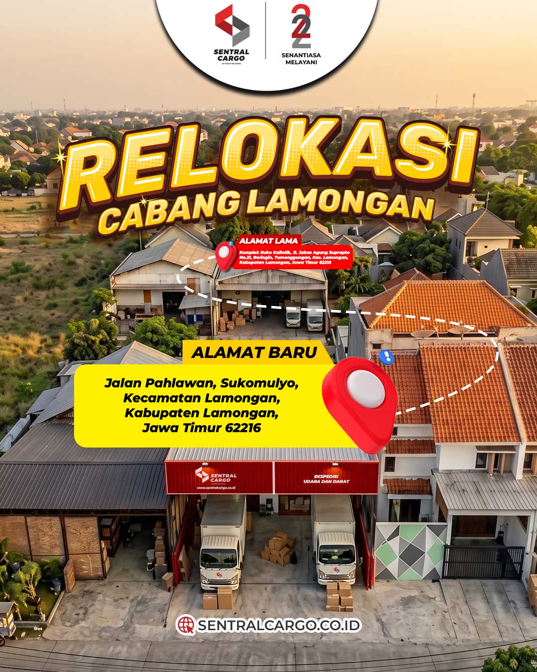 [PENGUMUMAN] Relokasi Alamat Drop Point Sentral Cargo Lamongan