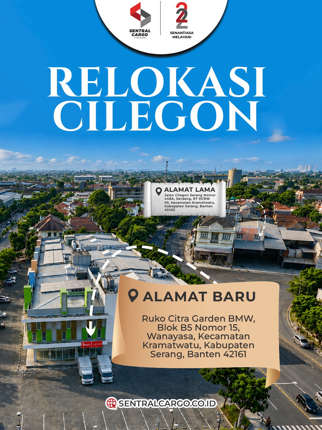[PENGUMUMAN] Relokasi Alamat Drop Point Sentral Cargo Cilegon